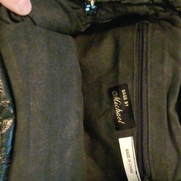 2/$25 Black Beaded Metal Vintage Evening Bag - Picture 3 of 7